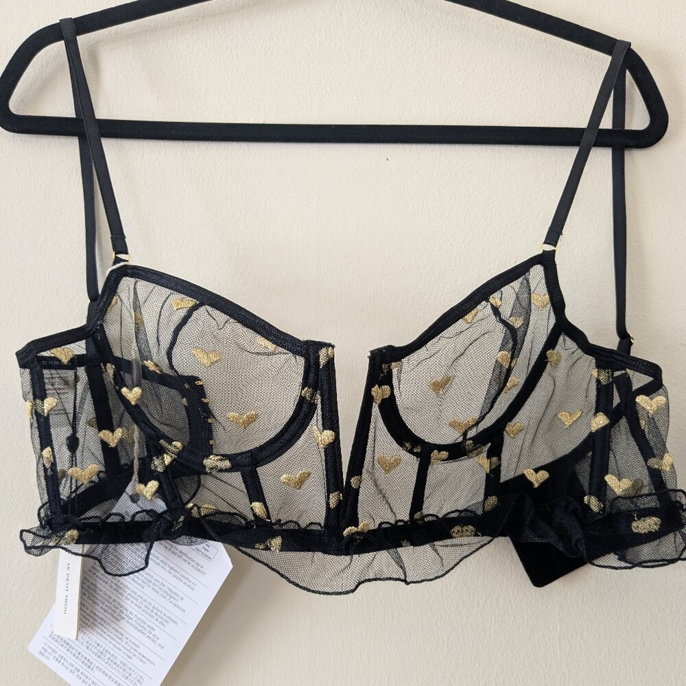 Le Petit Trou hearts corset bra NWT